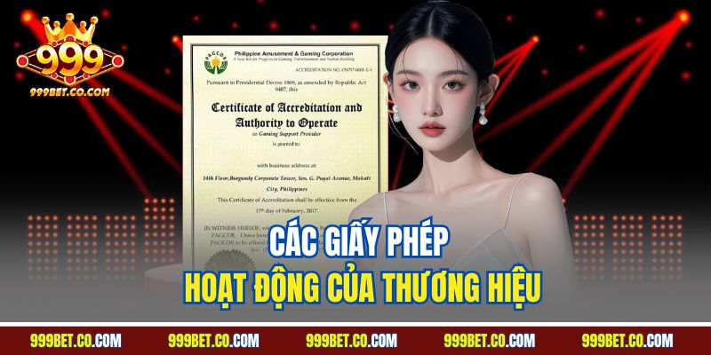 Các giấy phép hoạt động của thương hiệu